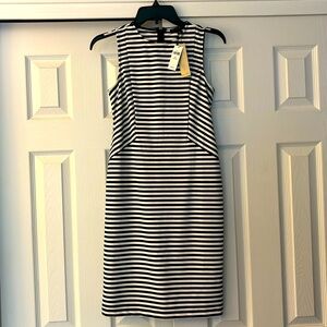 Brand new Banana Republic black/white stripe sleeveless dress!!